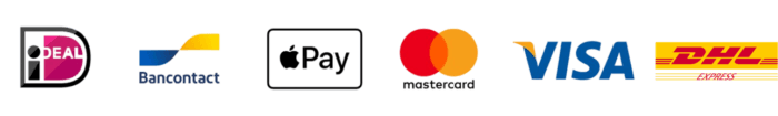 Betaalmethoden: iDEAL, Bancontact, Apple Pay, Mastercard, Visa, DHL Express