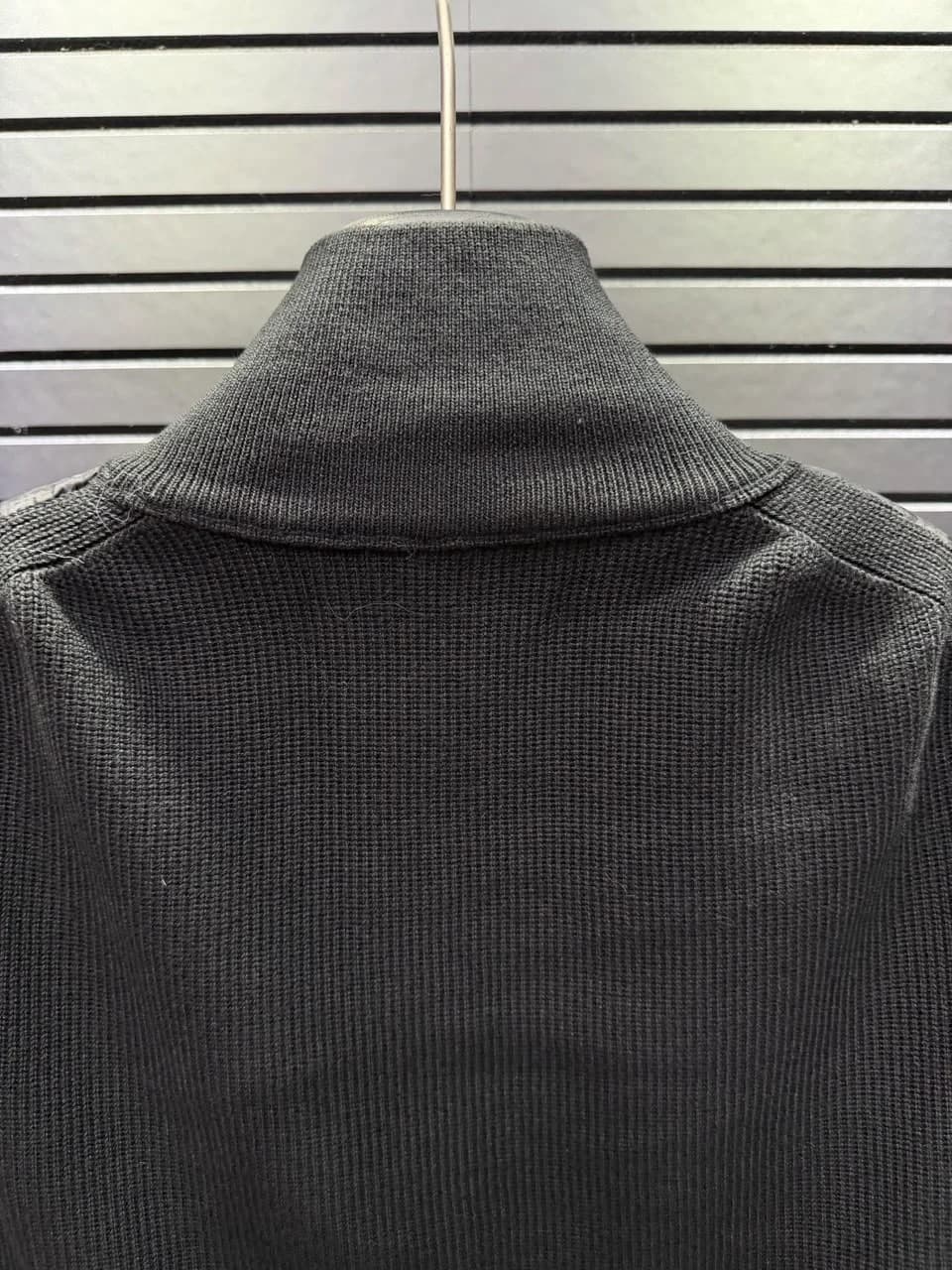 Dior Oblique Jas met Gebreide Mouwen — Zwart / Grijs foto 3