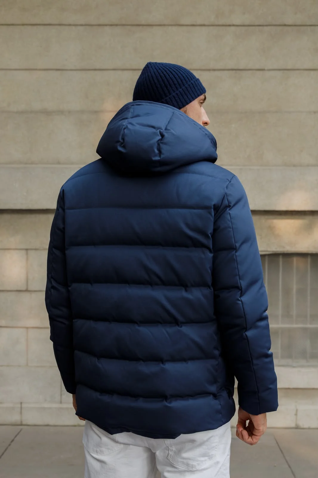 Loro Piana Exclusieve Pufferjas — Donkerblauw foto 3