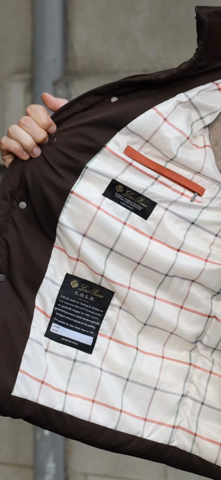 Loro Piana Exclusieve Pufferjas — Donkerbruin foto 4
