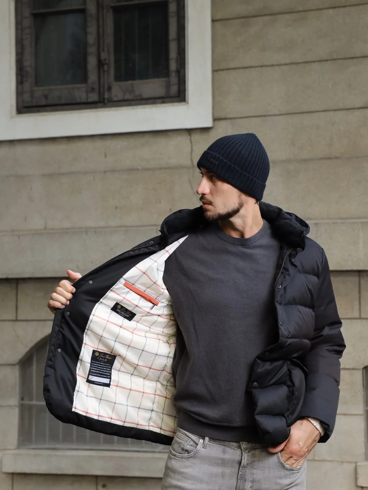 Loro Piana Exclusieve Pufferjas — Zwart foto 3